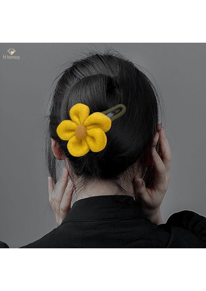 Büyük Çiçek Saç Klip Ördek Gagası Klip Saç Aksesuarları Parti Bayanlar Için Barrette Hairgrips, Sarı (Yurt Dışından) fırsatları