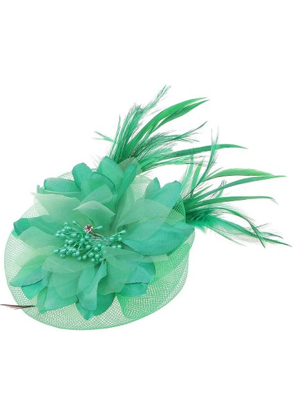 Bayan Tüy Fascinator Şapka Saç Bandı Düğün Kostümü Yeşil (Yurt Dışından) fırsatları