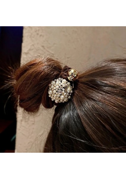 Moda Yeni Top Saç Bağları Kadınlar Için Daire Mizaç Inci Kafa Halat Net Kırmızı High-End Headdress Saç Lastik Bant Kadın (Yurt Dışından)