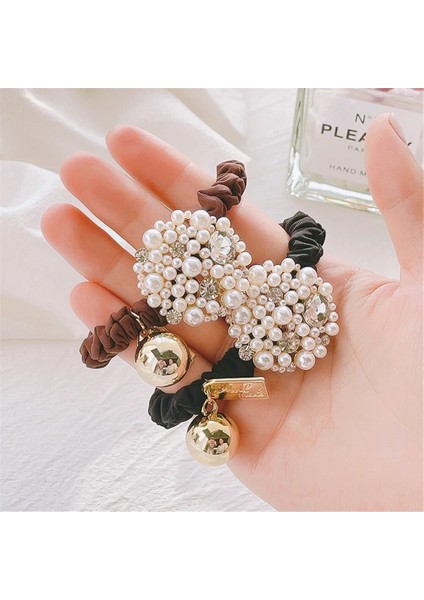 Moda Yeni Top Saç Bağları Kadınlar Için Daire Mizaç Inci Kafa Halat Net Kırmızı High-End Headdress Saç Lastik Bant Kadın (Yurt Dışından)