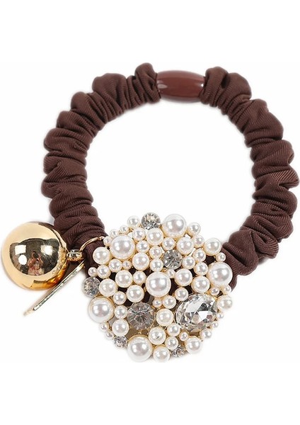 Moda Yeni Top Saç Bağları Kadınlar Için Daire Mizaç Inci Kafa Halat Net Kırmızı High-End Headdress Saç Lastik Bant Kadın (Yurt Dışından)