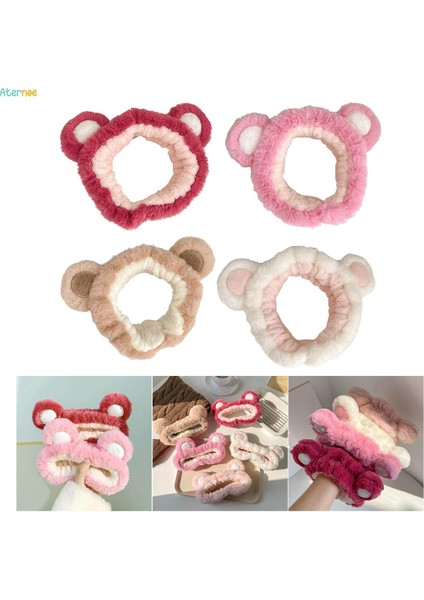 Kızlar Için Polar Peluş Kafa Bandı Spa Saç Bandı Cilt Bakımı Makyaj Gül Kırmızı (Yurt Dışından) modelleri