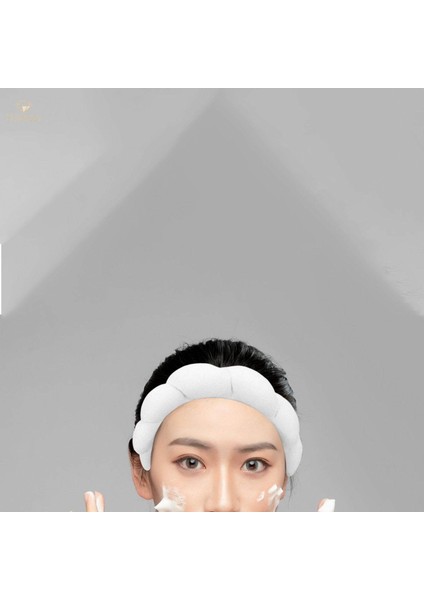 Kızlar Makyaj Bandı Saç Aksesuarı Hediyeler Hairband Saç Çemberi Kalın Saç Dantel Kaymaz Yastıklı Yüz Yıkama Yoga Duş Spa Günlük Giyim, Beyaz (Yurt Dışından)