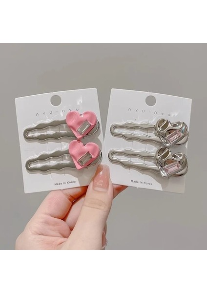 Moda Taklidi Kalp Saç Tokası Kelepçe Tatlı Alaşım Tokalar Tokalarım Zarif Gümüş Renk Yan Klipler Kadın Saç Aksesuarları (Yurt Dışından)