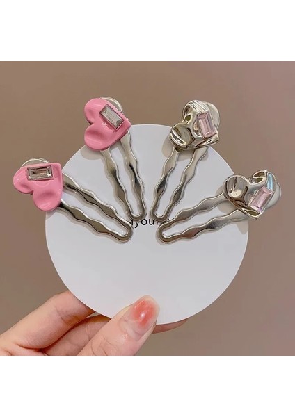 Moda Taklidi Kalp Saç Tokası Kelepçe Tatlı Alaşım Tokalar Tokalarım Zarif Gümüş Renk Yan Klipler Kadın Saç Aksesuarları (Yurt Dışından) modelleri