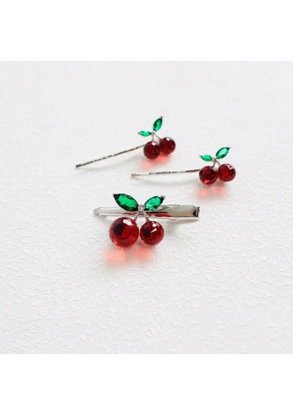 Moda Kristal Kiraz Saç Tokası Güzel Tatlı Tokalar Barrette Headdress Kadınlar Için Kız Saç Aksesuarları (Yurt Dışından) fiyatları