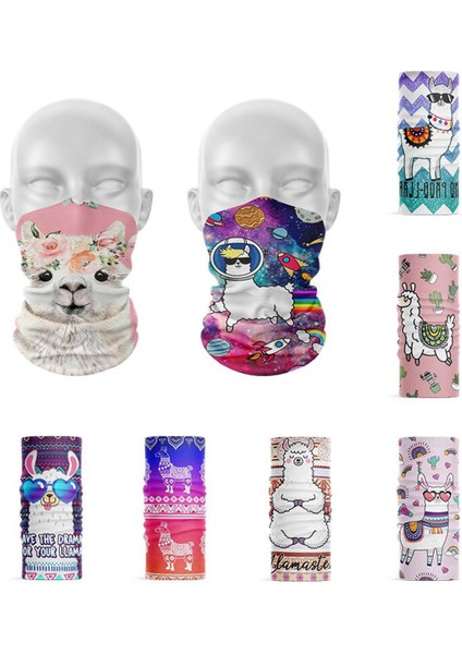 3D Baskılı Kadın Yaz Başörtüsü Güzel Karikatür Koyun Headdress Pembe Kız Saç Eşarp Erkek Bandana Sihirli Fular Yüz Kalkanı (Yurt Dışından)