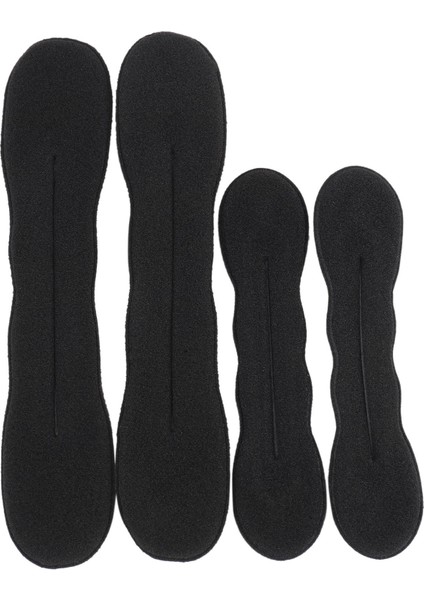Magic Bun Maker (2 Küçük, 2 Büyük) Sünger Sünger Topuz Şekillendirici Saç Aksesuarları (Siyah) (Yurt Dışından)