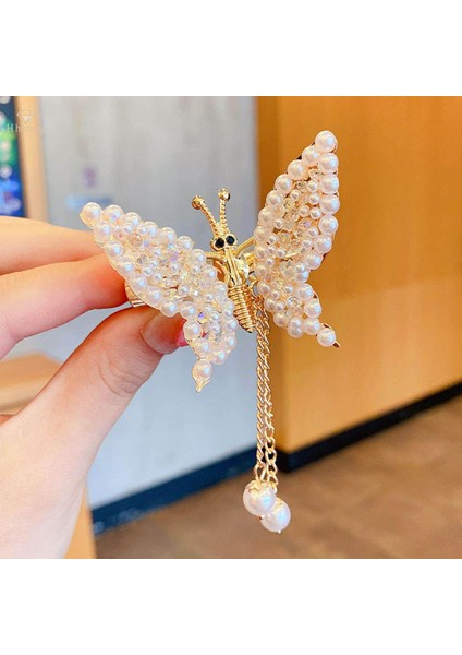 Kadınlar Için Sevimli Kelebek Firkete Başlıklar Kızlar Rhinestone Takı Gelin Saç Aksesuarları Püskül Tokalarım Tokalar Moda Firkete, Aureate (Yurt Dışından)
