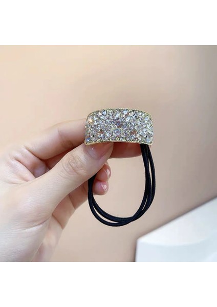 Parlak Kristal Rhinestone Kalın Saç Daire Saç Halat Elmas Tatlı Kafa Halat Yüksek Elastik Lastik Bant Headdress Kıyafet Süslemeleri (Yurt Dışından)