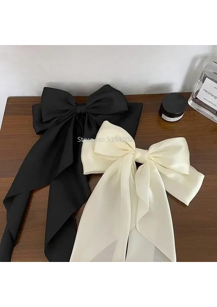 Zarif Yay Şerit Saç Tokası Kızlar Için Moda Basit Katı Saten Klip Saç Tokası Retro Kafa Bandı Klipler ile Kızlar Saç Aksesuarları (Yurt Dışından)