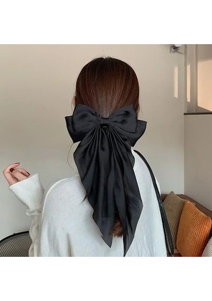 Zarif Yay Şerit Saç Tokası Kızlar Için Moda Basit Katı Saten Klip Saç Tokası Retro Kafa Bandı Klipler ile Kızlar Saç Aksesuarları (Yurt Dışından) fiyatları