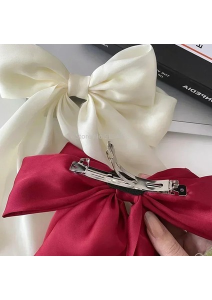 Zarif Yay Şerit Saç Tokası Kızlar Için Moda Basit Katı Saten Klip Saç Tokası Retro Kafa Bandı Klipler ile Kızlar Saç Aksesuarları (Yurt Dışından) fırsatları