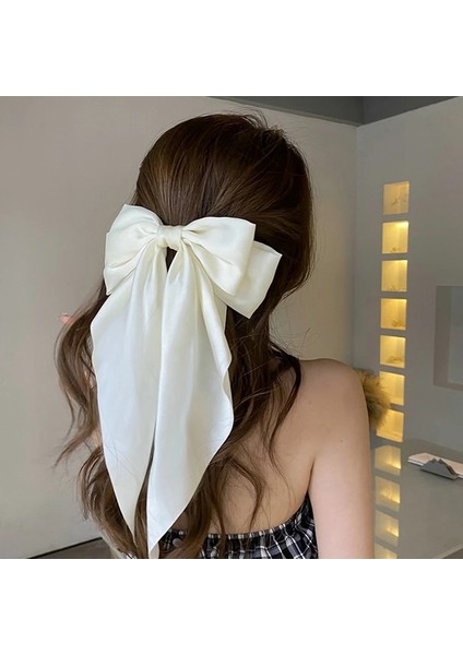 Kadınlar Zarif Yay Şerit Saç Klipleri Düz Renk Retro Saten Ilmek Klipler Kızlar Kore Tokalar Parti Headdress Saç Aksesuarları (Yurt Dışından) indirimleri