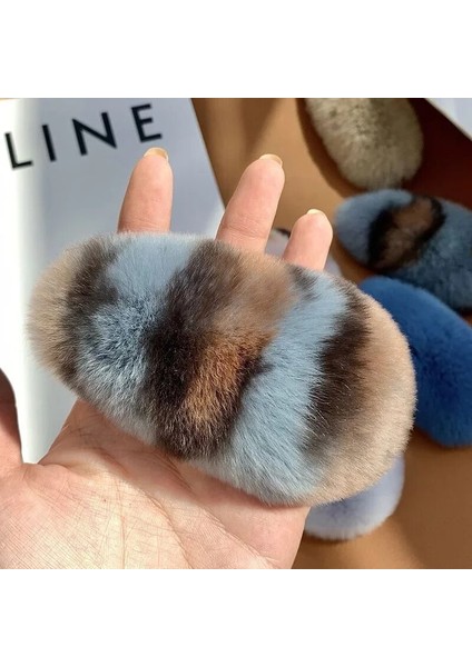 Adet Sevimli Peluş Tokalar Tatlı Yumuşak Kürklü Saç Tokası Saç Pençe Yeni Kız Saç Aksesuarları Peluş Sevimli ve Tatlı Rex Tavşan Saç (Yurt Dışından)