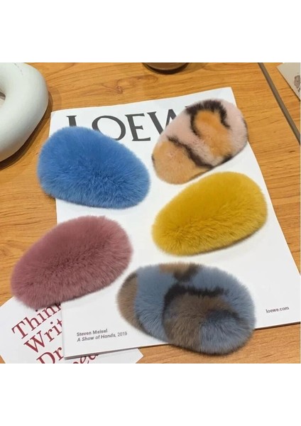 Adet Sevimli Peluş Tokalar Tatlı Yumuşak Kürklü Saç Tokası Saç Pençe Yeni Kız Saç Aksesuarları Peluş Sevimli ve Tatlı Rex Tavşan Saç (Yurt Dışından) modelleri