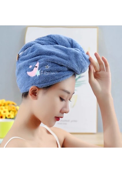 Kadın Yumuşak Mikrofiber Havlu Duş Başlığı Havlu Banyo Şapkaları Kadınlar Için Kuru Saç Bonesi Hızlı Kuruyan Yumuşak Bayan Türban Kafa Kız Havlusu (Yurt Dışından)