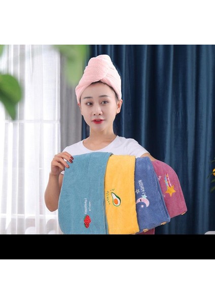 Kadın Yumuşak Mikrofiber Havlu Duş Başlığı Havlu Banyo Şapkaları Kadınlar Için Kuru Saç Bonesi Hızlı Kuruyan Yumuşak Bayan Türban Kafa Kız Havlusu (Yurt Dışından)