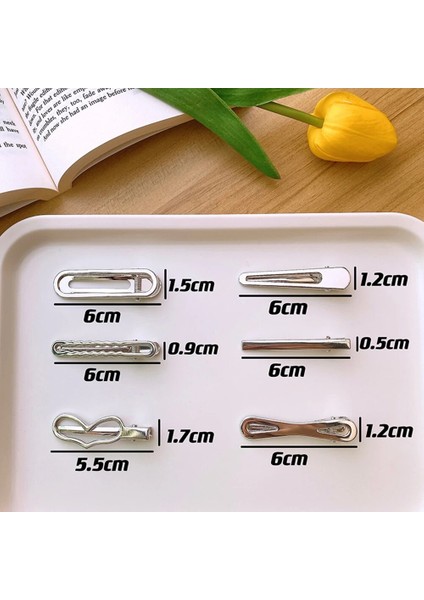 Adet Gümüş Metal Kaymaz Mat Siyah Alaşımlı Saç Tokası Büyük Geometrik Katı Saç Tokası Kadın Makyaj Saç Tokası Barrettte (Yurt Dışından) modelleri