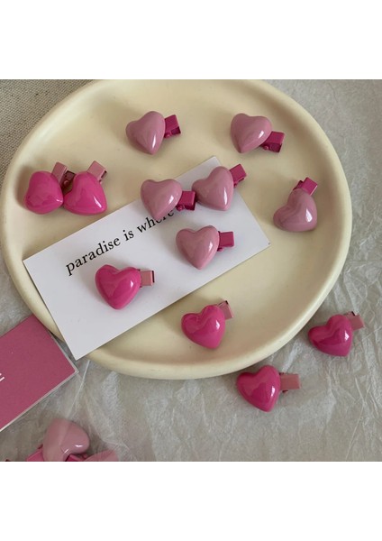 2/5 Adet Şeftali Kalp Mini Tokalar Sevimli Tatlı Pembe Patlama Klip Kızlar Için Moda Trendy Basit Şapkalar Kore Tarzı Aksesuarları (Yurt Dışından) fırsatları