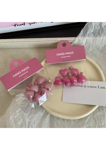 2/5 Adet Şeftali Kalp Mini Tokalar Sevimli Tatlı Pembe Patlama Klip Kızlar Için Moda Trendy Basit Şapkalar Kore Tarzı Aksesuarları (Yurt Dışından) indirimleri