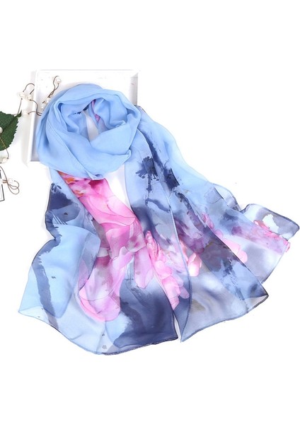 Lotus Çiçek Yaz Kadın Ipek Eşarp Bandana Şifon Georgette Bandana Kadın Zarif Şal Başörtüsü Hairscarves Plaj Eşarp (Yurt Dışından) modelleri