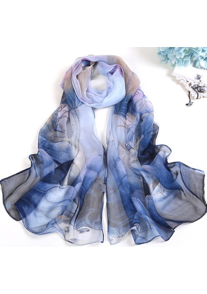 Lotus Çiçek Yaz Kadın Ipek Eşarp Bandana Şifon Georgette Bandana Kadın Zarif Şal Başörtüsü Hairscarves Plaj Eşarp (Yurt Dışından) indirimleri