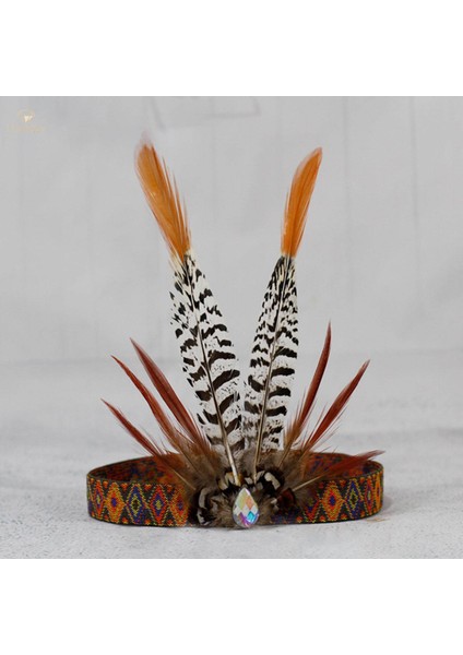 Parti Burlesque A Için Hint Headdress Kafa Bandı Taç Tavuskuşu Kostümü (Yurt Dışından) fiyatları