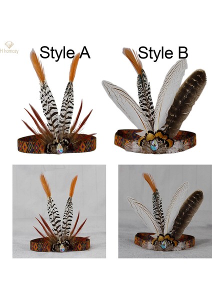 Parti Burlesque A Için Hint Headdress Kafa Bandı Taç Tavuskuşu Kostümü (Yurt Dışından) modelleri