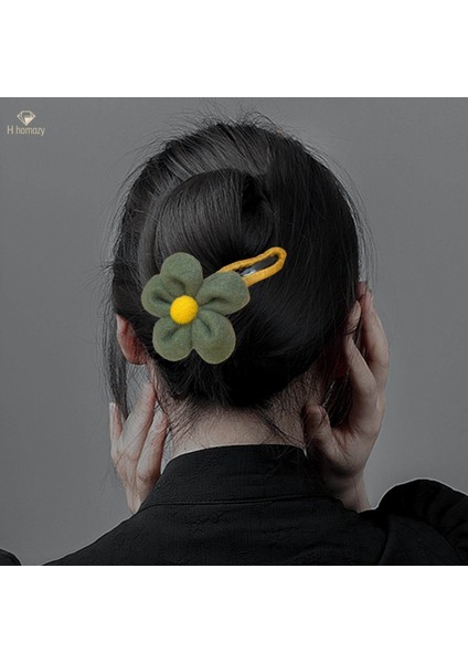 Büyük Çiçek Saç Klip Ördek Gagası Klip Saç Aksesuarları Parti Bayanlar Için Barrette Hairgrips, Yeşil (Yurt Dışından) fiyatları