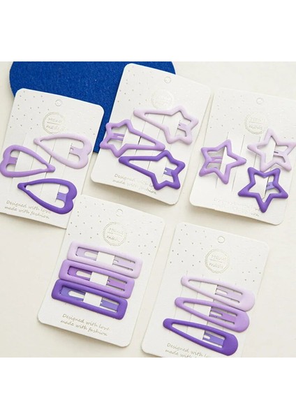 Adet/takım Mor Saç Tokaları Kızlar Için Tatlı Bb Klip Tokalarım Metal Geometri Yapış Basit Tokalar Çocuklar Için Şapkalar Şekillendirici Araçları (Yurt Dışından)