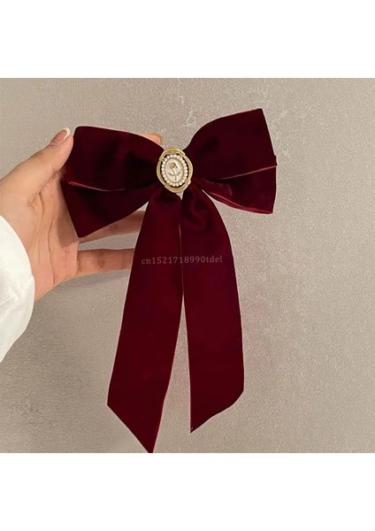 Siyah Kadife Yay Saç Tokası Zarif Kumaş Alaşım Güller Saç Klipleri Kadınlar Için Moda At Kuyruğu Tokası Şapka Aksesuarları (Yurt Dışından)