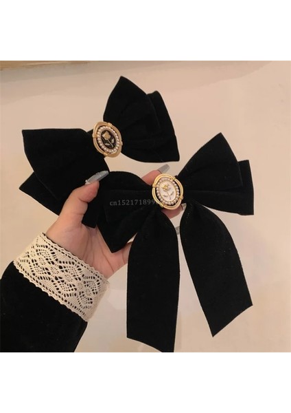 Siyah Kadife Yay Saç Tokası Zarif Kumaş Alaşım Güller Saç Klipleri Kadınlar Için Moda At Kuyruğu Tokası Şapka Aksesuarları (Yurt Dışından) fiyatları