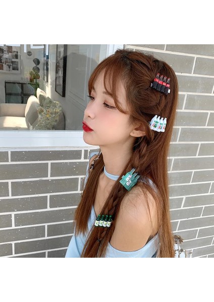 Karikatür Tatlı Içecek Şişesi Saç Tokası Kızlar Sevimli Komik Saç Bantları Saç Aksesuarları Kola Likör Bottlehairpin Headdress (Yurt Dışından) modelleri