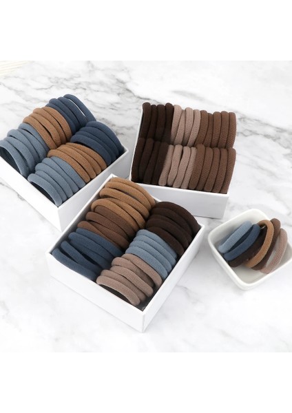 20-100 Adet Siyah Gri Büyük Saç Bantları Kadınlar Için Dikişsiz At Kuyruğu Moda Saf Renkli Elastik Saç Halkası Kızlar Saç Aksesuarı (Yurt Dışından)