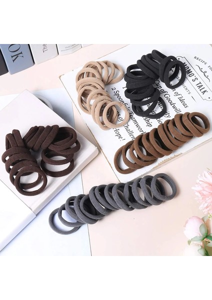 20-100 Adet Siyah Gri Büyük Saç Bantları Kadınlar Için Dikişsiz At Kuyruğu Moda Saf Renkli Elastik Saç Halkası Kızlar Saç Aksesuarı (Yurt Dışından) indirimleri