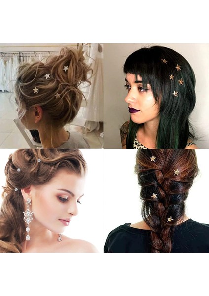 Molans 12 Adet Altın Yıldız Saç Aksesuarları Spiral Saç Tokası Düğün Yıldız Saç Klipleri Gelin Headpieces Loc Dreadlock Aksesuarları (Yurt Dışından) fiyatları