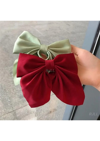 Saç Tokası Saten Ilmek Saç Klipleri Düz Renk Kafa Bandı Klipleri ile Headdress Yay Firkete Zarif Ördek Gagası Klip Moda Üst Klip (Yurt Dışından)