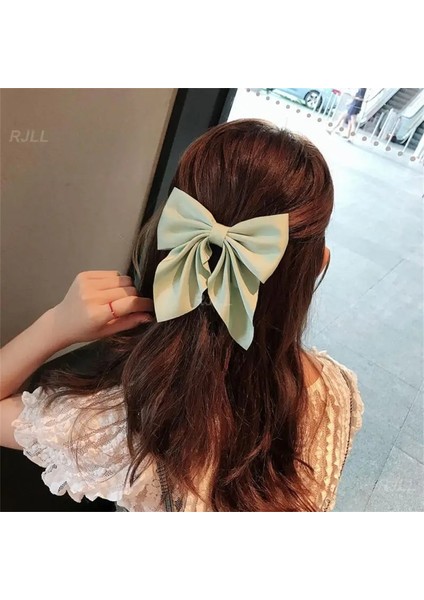 Saç Tokası Saten Ilmek Saç Klipleri Düz Renk Kafa Bandı Klipleri ile Headdress Yay Firkete Zarif Ördek Gagası Klip Moda Üst Klip (Yurt Dışından)
