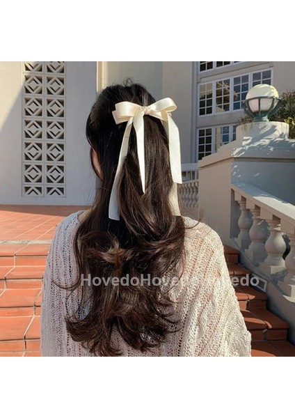 Kadın Büyük Yay Saç Tokası Şifon Büyük Ilmek Leke Yay Tokalarım Kadınlar Düz Renk At Kuyruğu Klip Saç Aksesuarları Şapkalar (Yurt Dışından) fiyatları