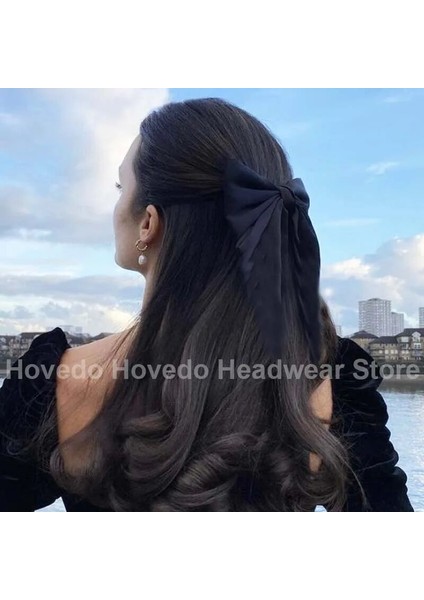 Kadın Büyük Yay Saç Tokası Şifon Büyük Ilmek Leke Yay Tokalarım Kadınlar Düz Renk At Kuyruğu Klip Saç Aksesuarları Şapkalar (Yurt Dışından) modelleri
