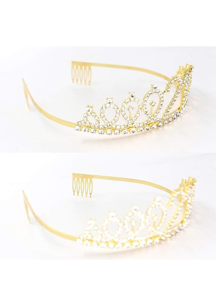 Wm-02 Kristal Pırlanta Doğum Günü Partisi Düğün Kabarık Taç, Renk: Altın 21 (Yurt Dışından) fiyatları