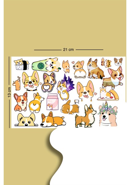 Sevimli Köpek Planlayıcı Sticker Seti  Planner Ajanda Bullet Journal Için Uygun Set