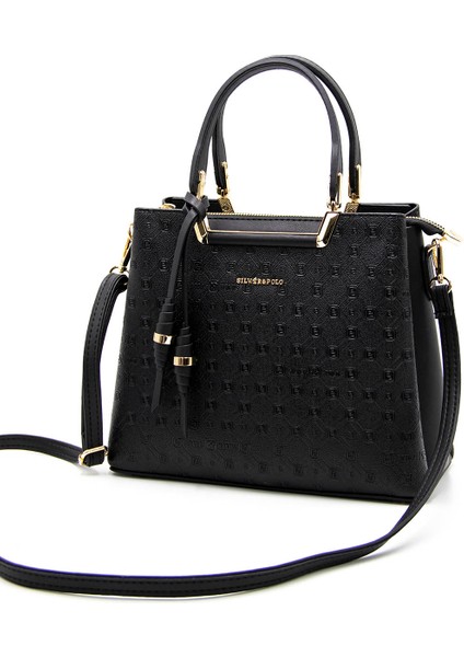 Kadın Omuz Çantası 969-42431 Silver Polo Bayan Çantası M46 Siyah-Mat Siyah indirimleri