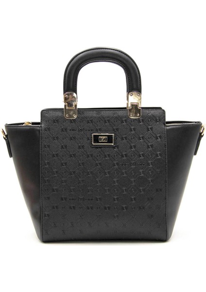 Kadın Çapraz Çanta 1108-43256 Silver Polo M46 Siyah-Mat Siyah