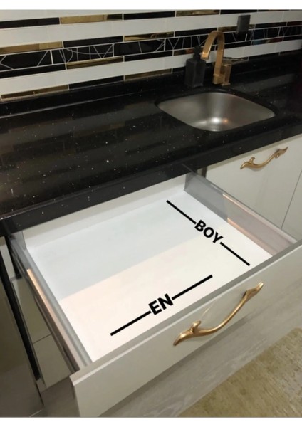 37X49 cm Çekmece Içi Beyaz Kaşıklık Kepçelik Mutfak Çekmece Düzenleyici Organizer (33*40 A Kesilebilir)