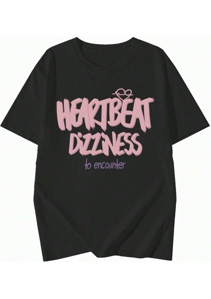 Only Trendwear Unisex Heart Beat Baskılı Oversize Tshirt fiyatları