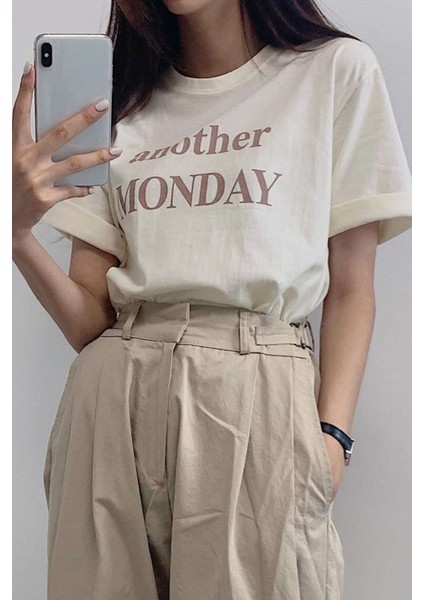 Only Trend Wear Unisex Another Monday Baskılı Oversize Tshirt