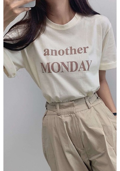 Only Trend Wear Unisex Another Monday Baskılı Oversize Tshirt