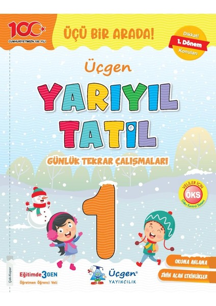 Üçgen 1. Sınıf Yarıyıl Tatil - Günlük Tekrar Çalışmaları 2023